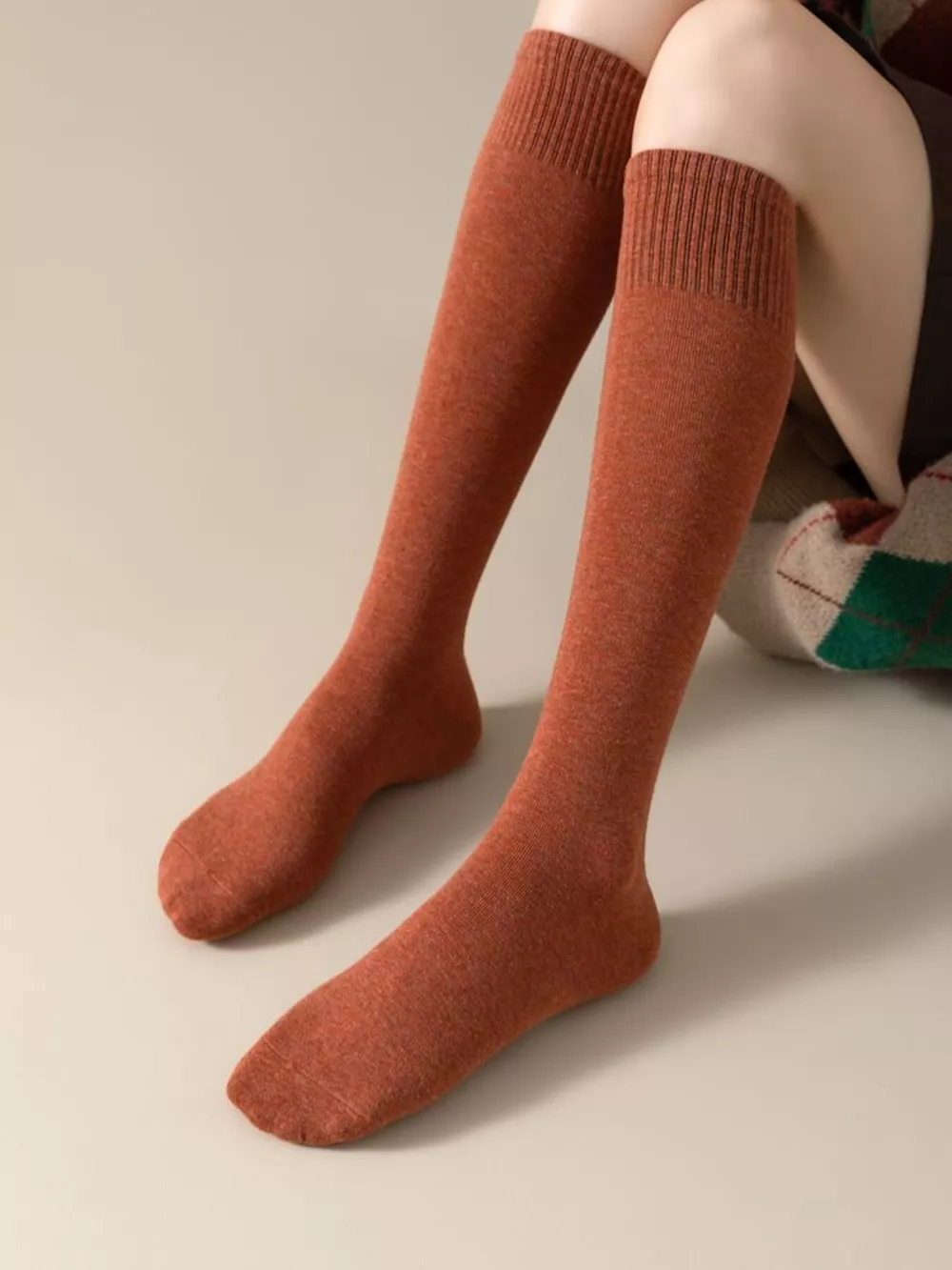 Ribbed Knee-High Socks, image 6