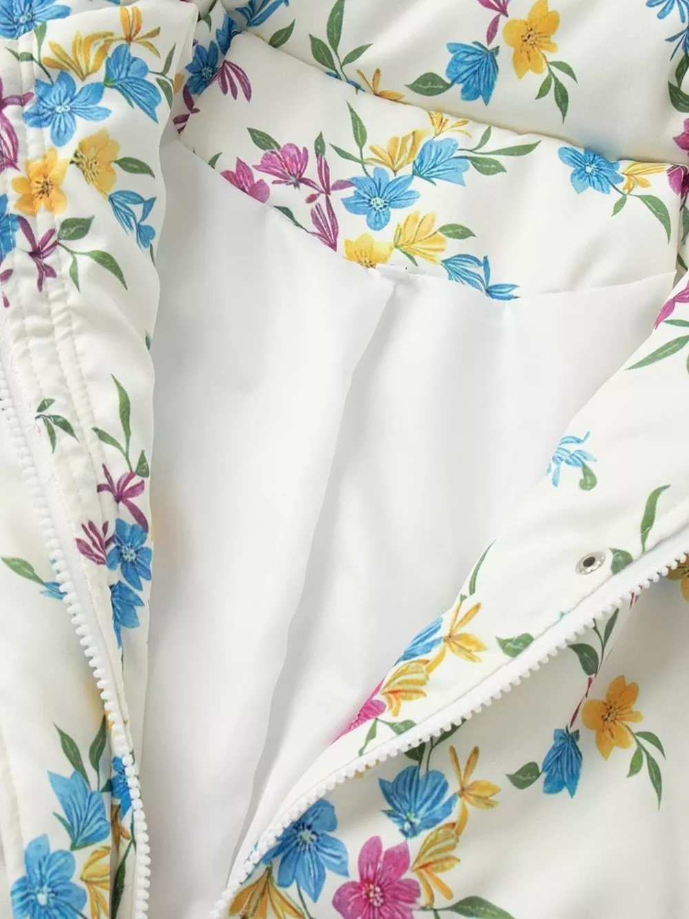 Floral Print Stand Collar Puffer Jacket, image 13
