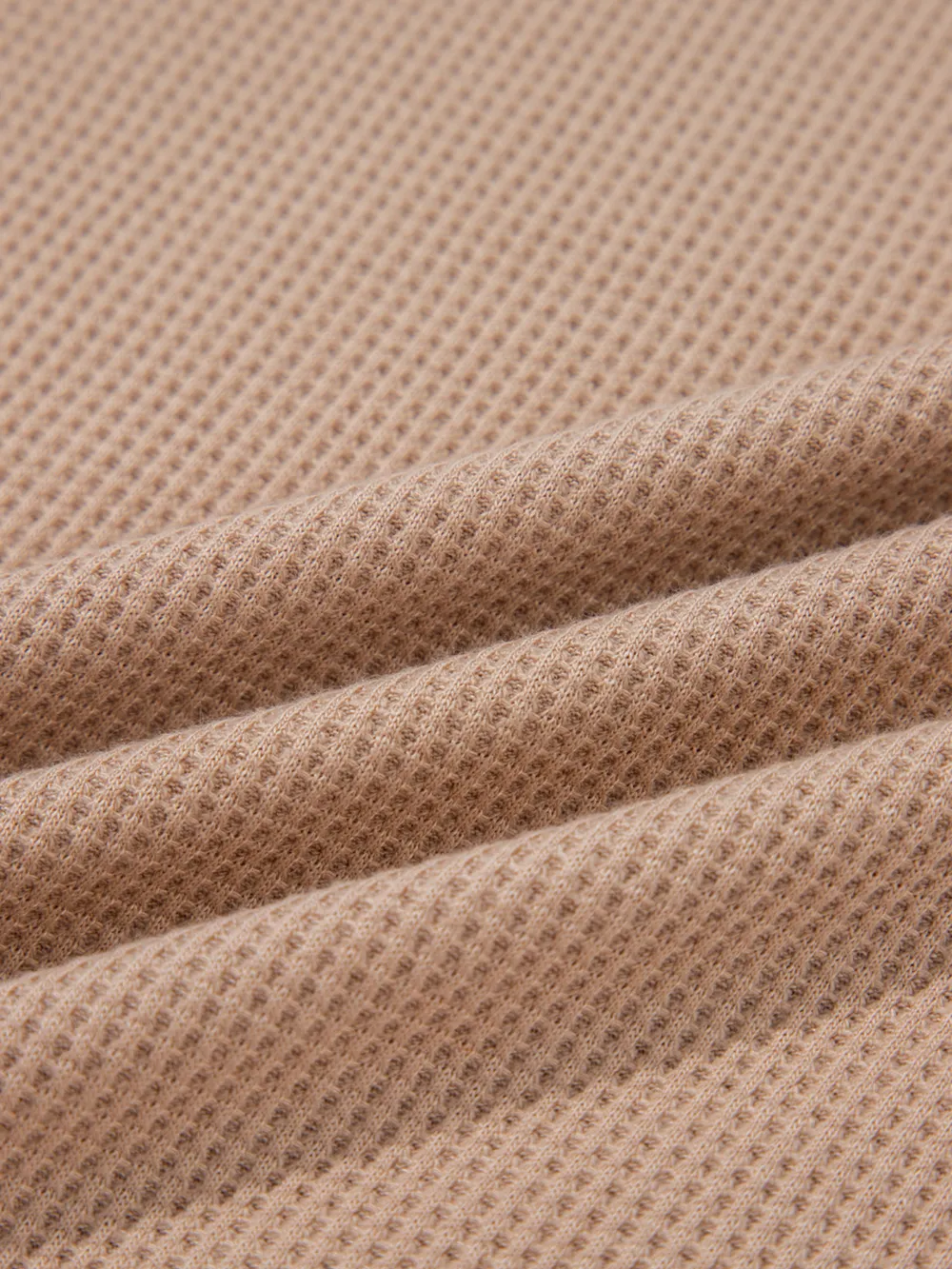 Waffle Textured Tunic Henley Top with Slits, image 6