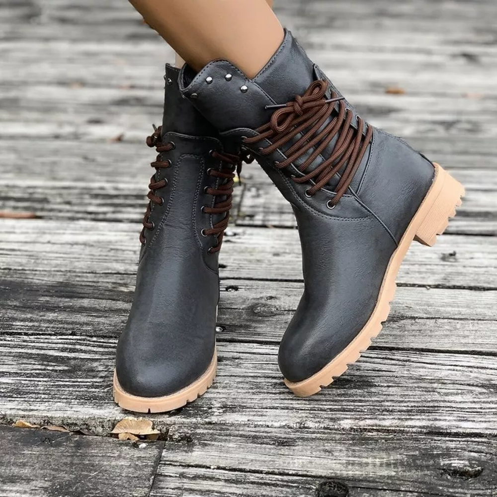 Lace Up Block Heels Boots, image 7