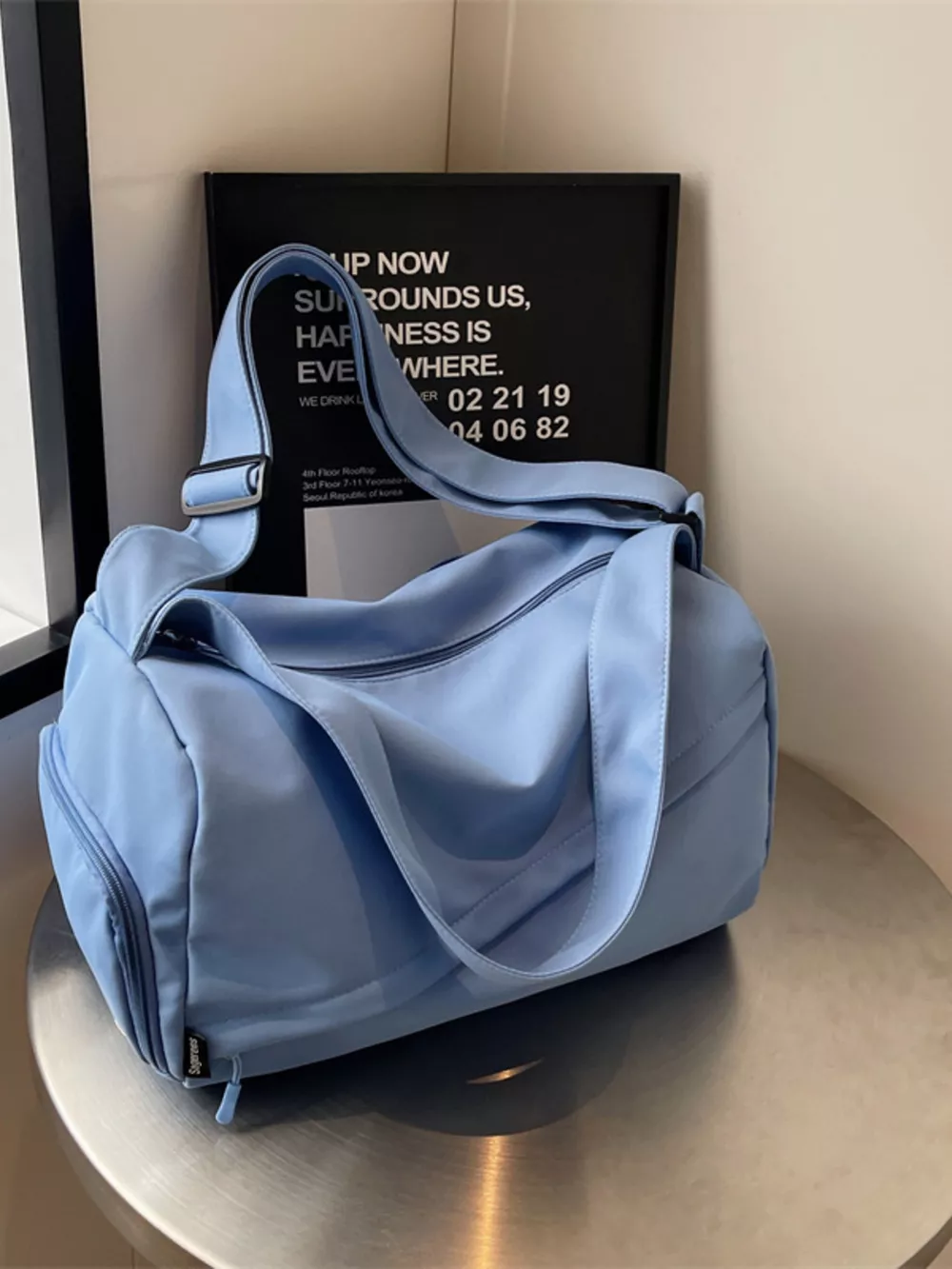 Adjustable Strap Solid Color Travel Bag, image 3