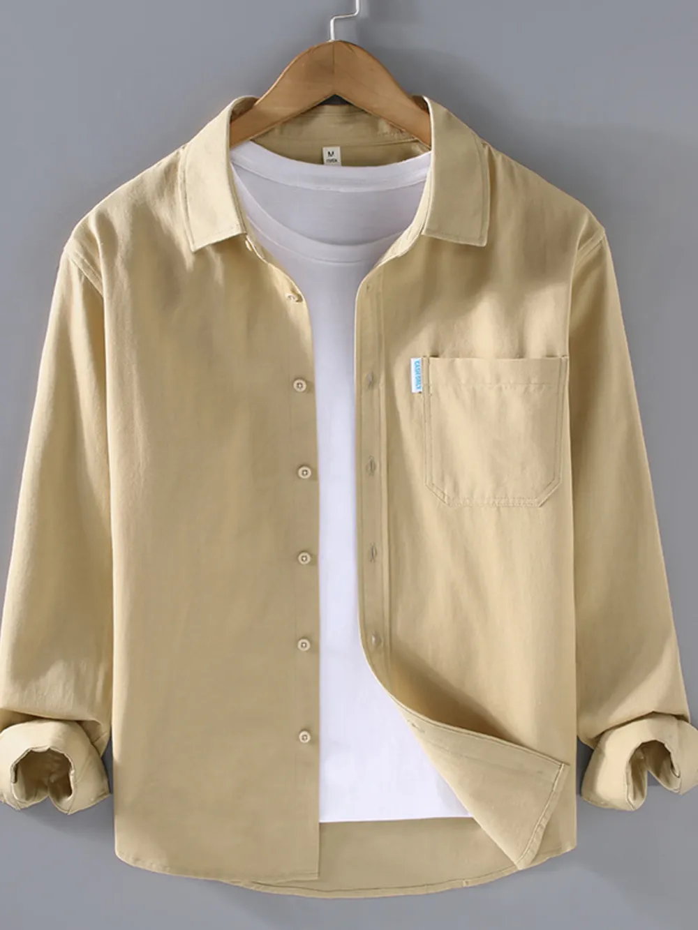 Men's Plus Size Long Sleeve Button-Up Shirt, image 2