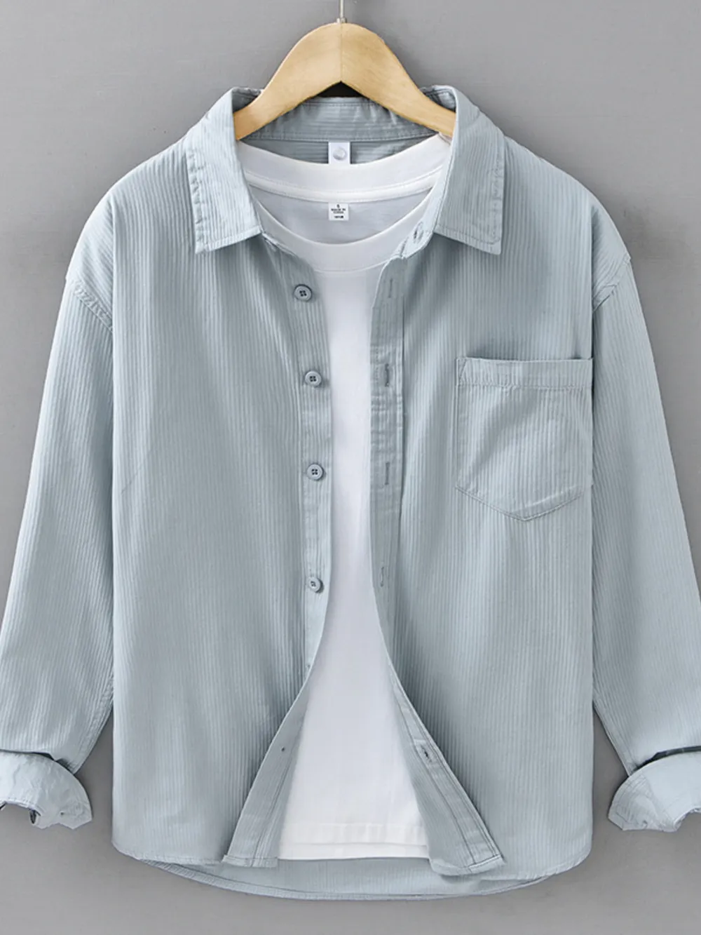Men's Plus Size Button Up Long Sleeve Shirt, image 2