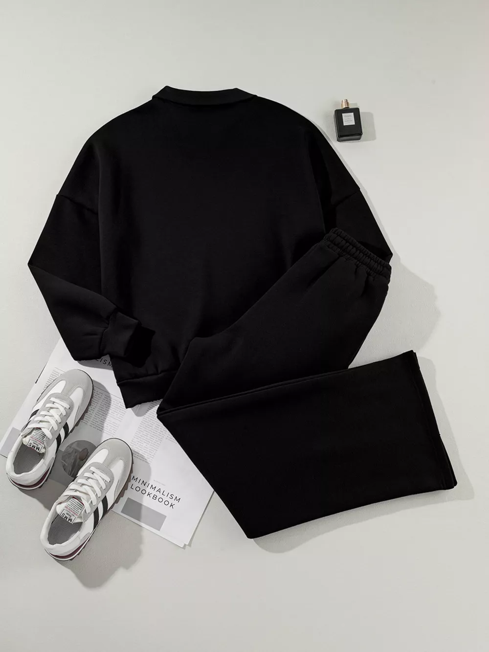 Drop Shoulder Zip Up Jacket and Drawstring Pants Active 2pcs Set, image 19