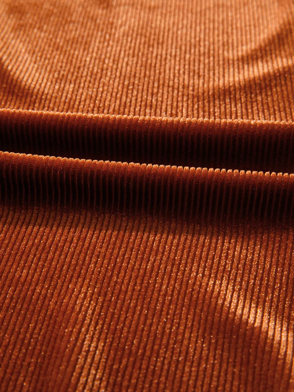 Velvet Ribbed Texture Square Neck Slim Puff Sleeve Top, image 2