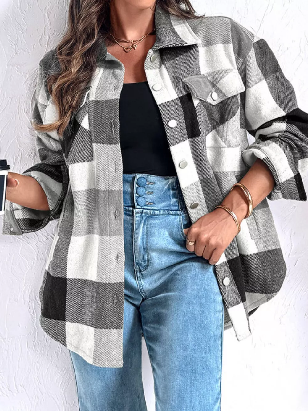 Plaid Button-Up Long Sleeve Shirt, image 9