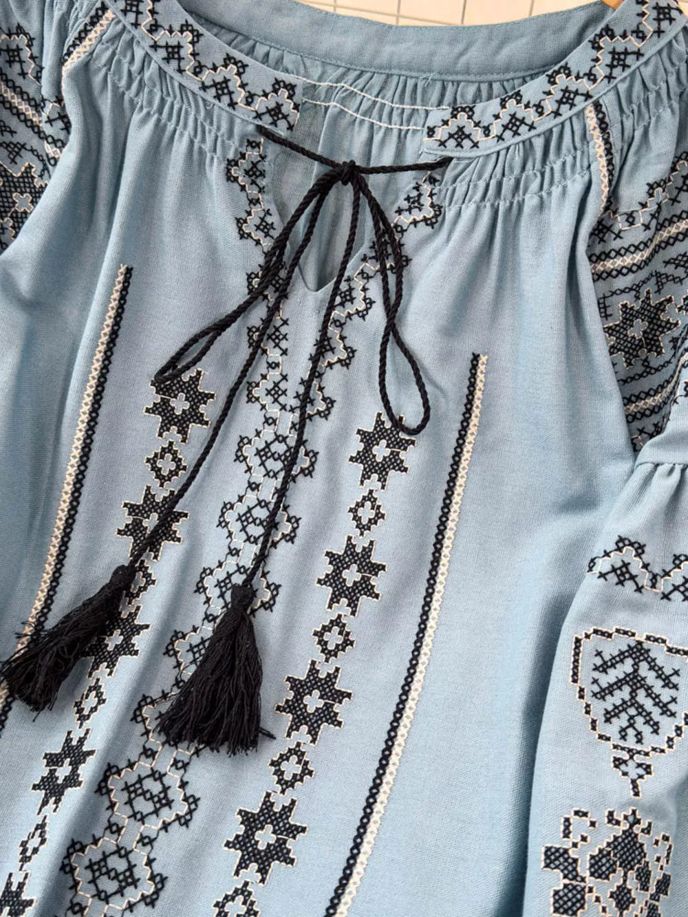 Tie Neck Long Sleeve Blouse, image 6
