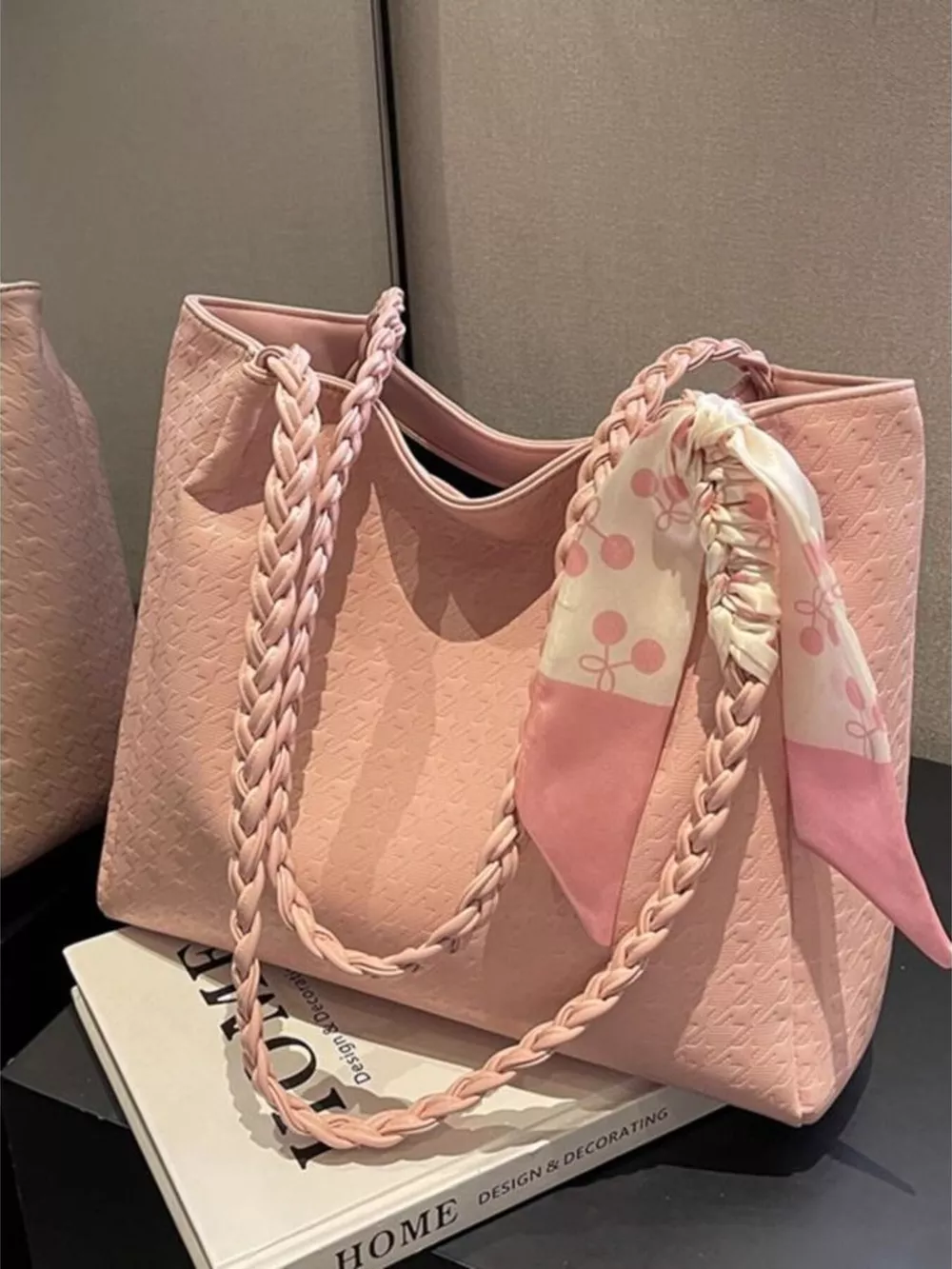 Braided Handle Tote Bag, image 6