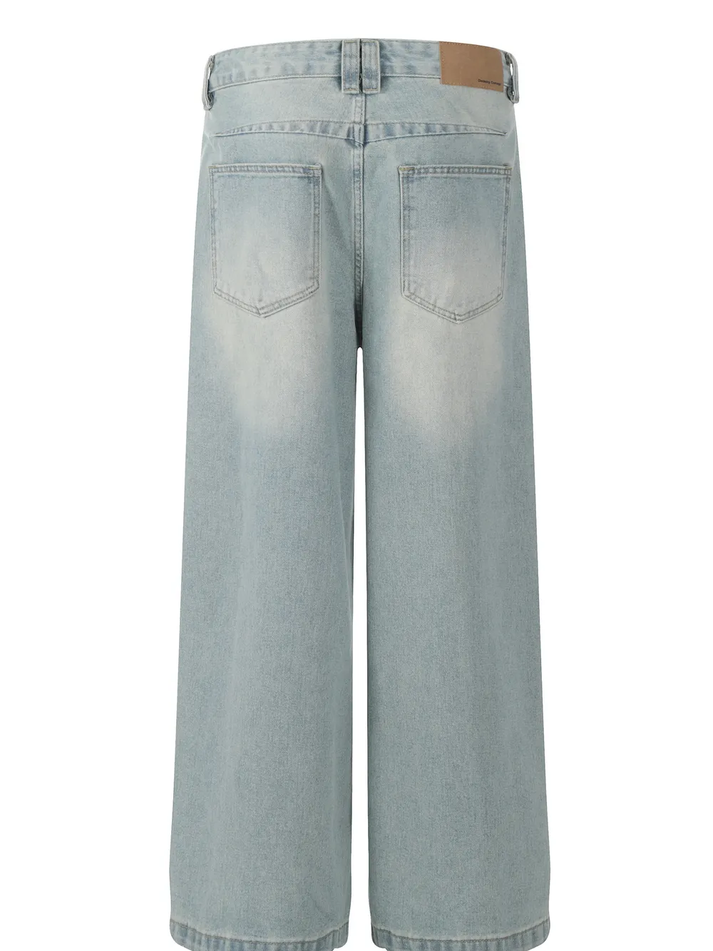 Men's Wash Pleated Wide Leg Jeans, image 3
