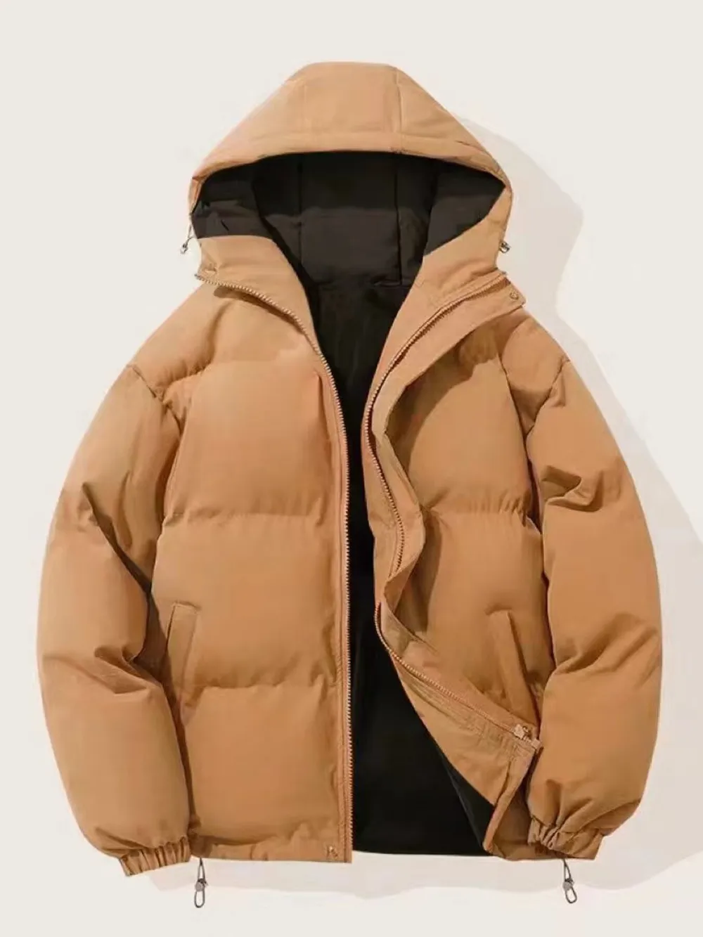 Men's Plus Size Zip Up Hooded Winter Coat, image 5