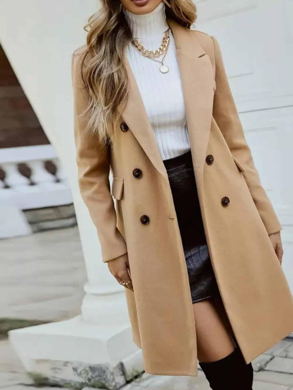 Double-Breasted Longline Coat, image 6