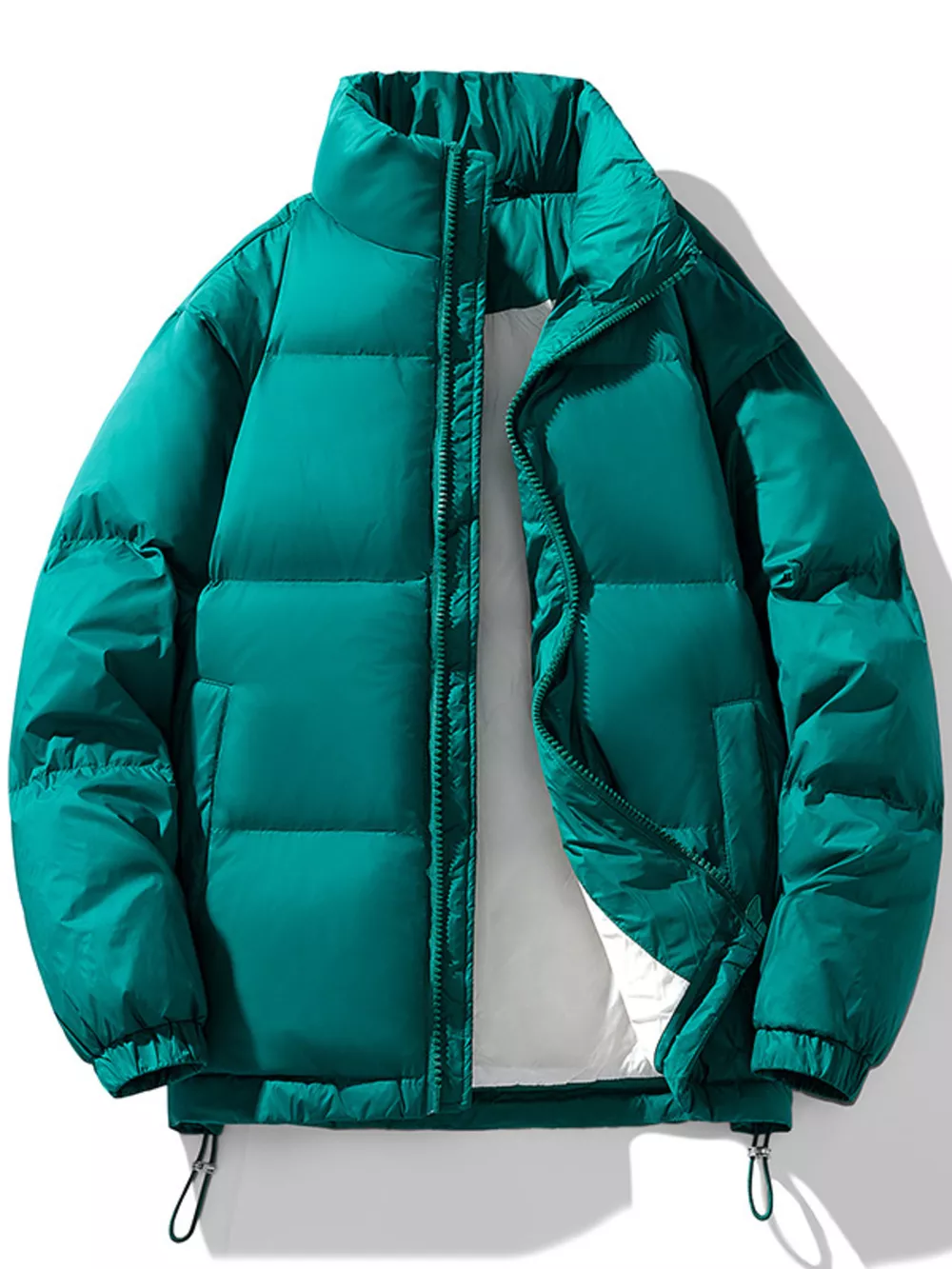 Men's Plus Size Zip Up Winter Puffer Jacket, image 2