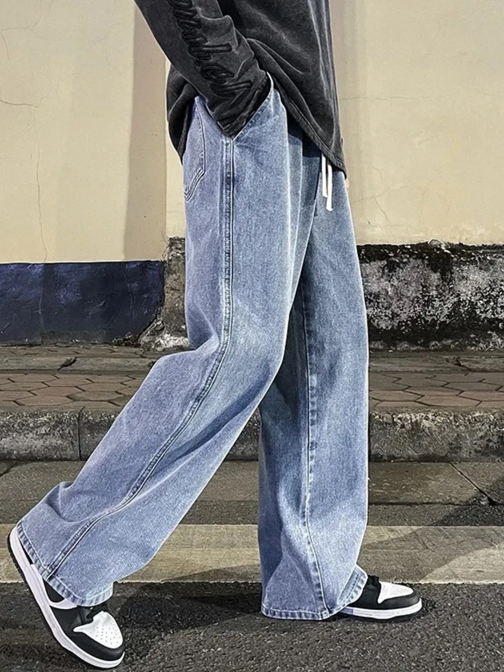 Men's Full Size Drawstring Wide Leg Jeans Plus Size, image 18