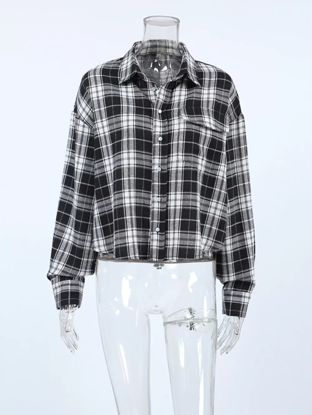 Oversized Plaid Button Up Shirt, image 5