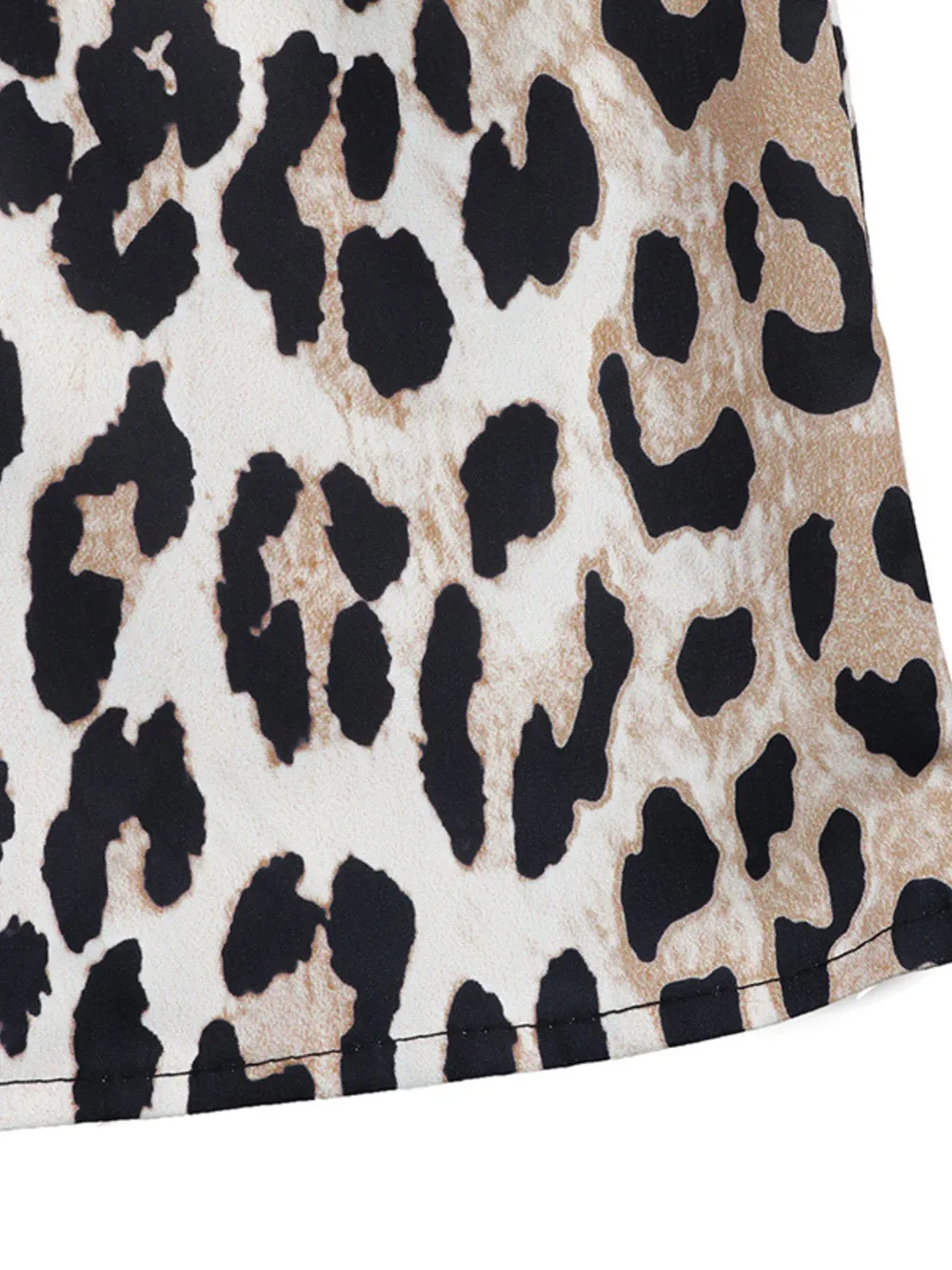 Leopard Print Long Sleeve Mock Neck Mini Dress, image 10