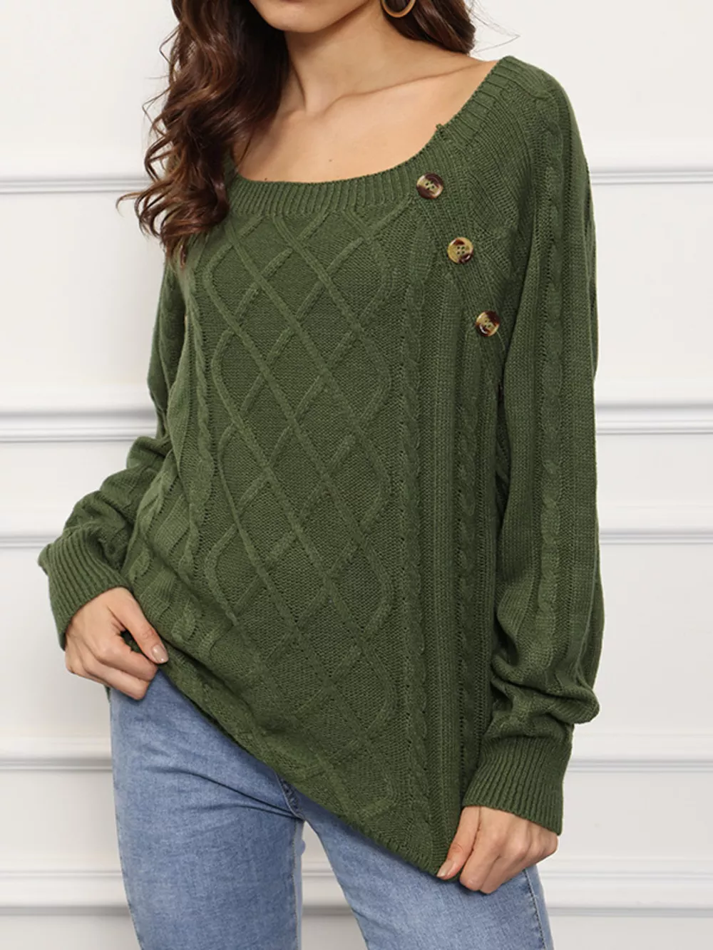 Cable Knit Boat Neck Sweater, image 6