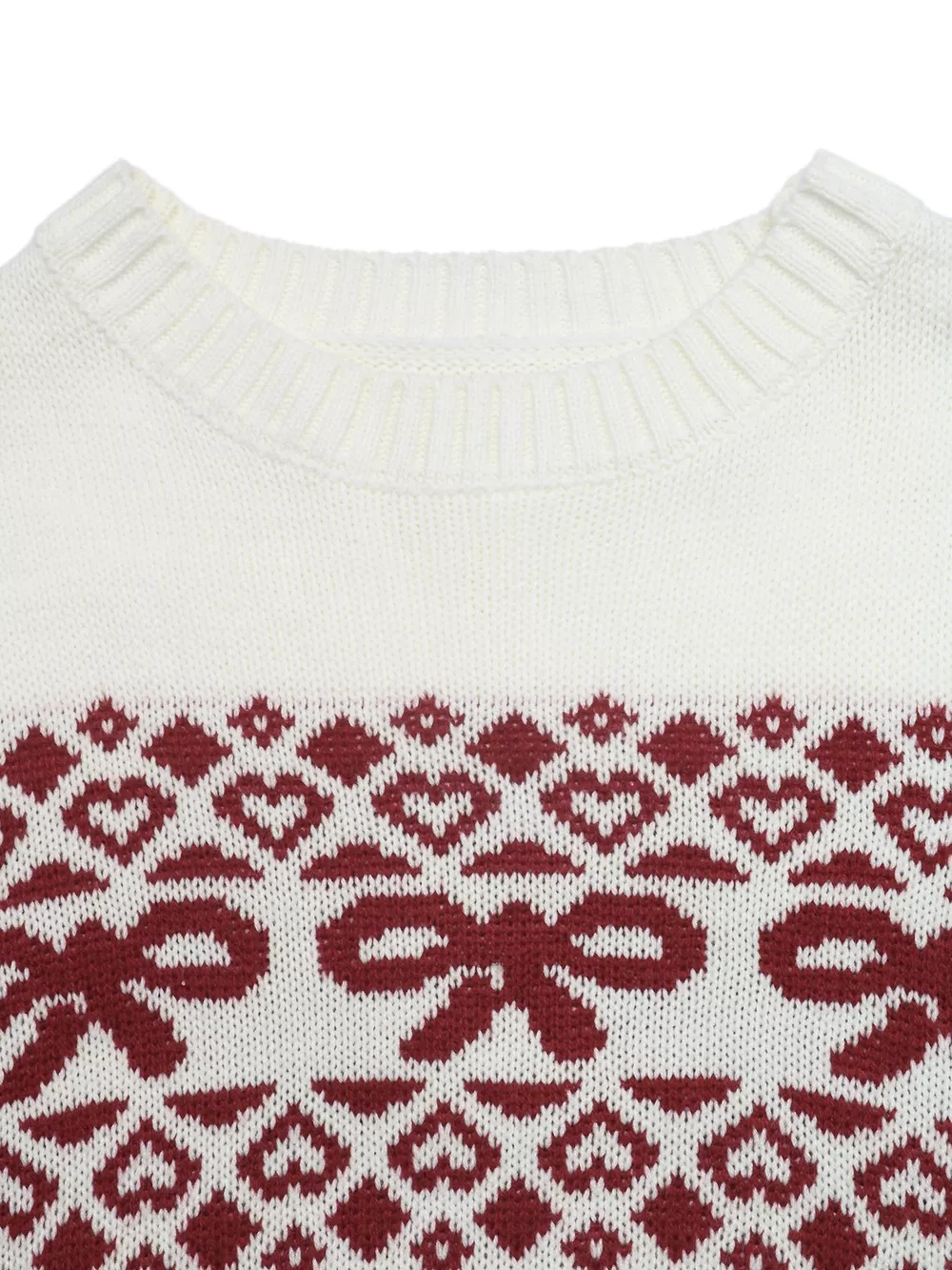 Bow Pattern Long Sleeve Christmas Sweater, image 7