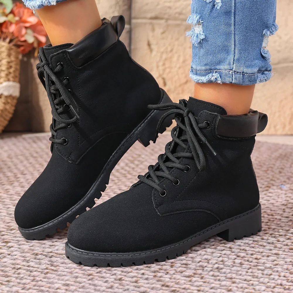 Lace Up Block Heel Boots, image 5