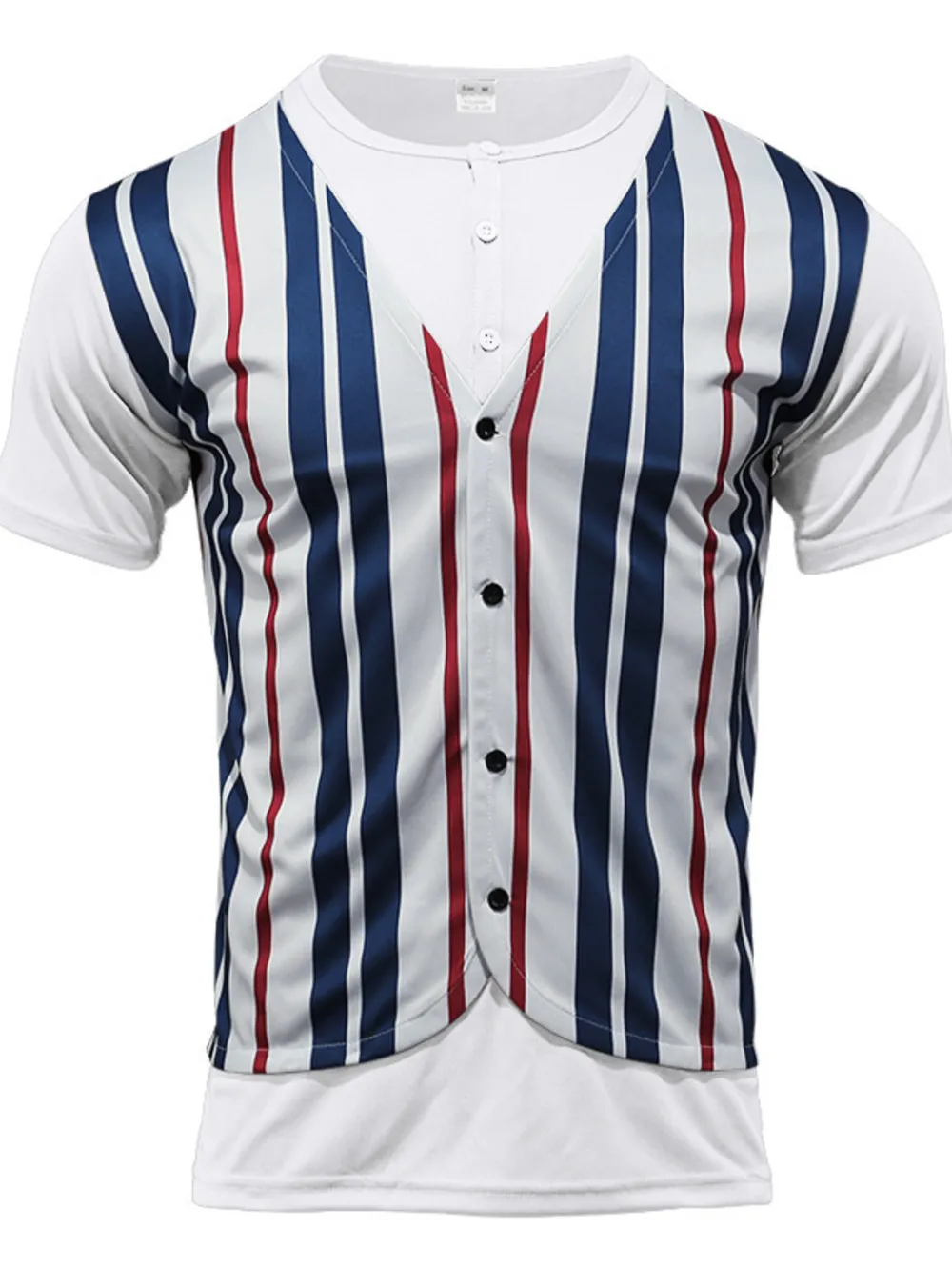 Men's Full Size Striped Short Sleeve T-Shirt Plus Size, image 13