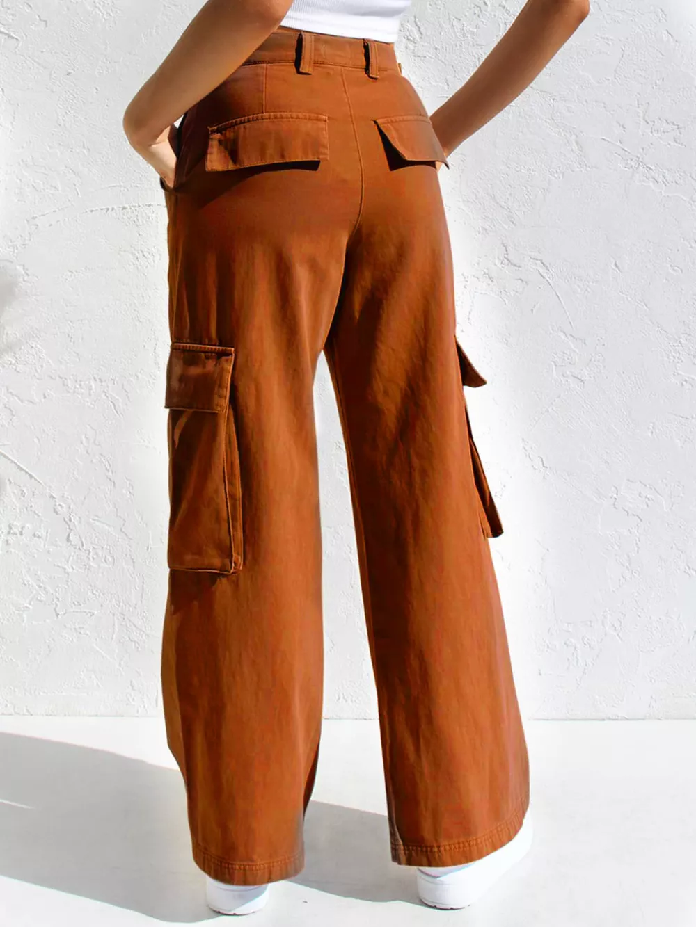 High-Waisted Wide Leg Cargo Jeans, image 5