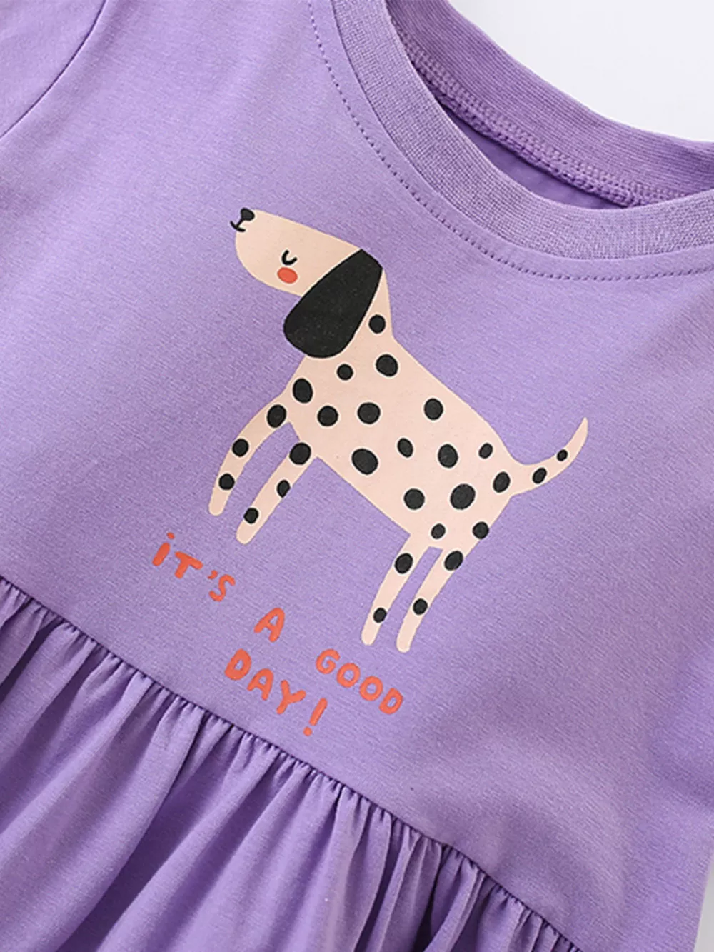 Children's Dog Round Neck Casual Dress, image 3