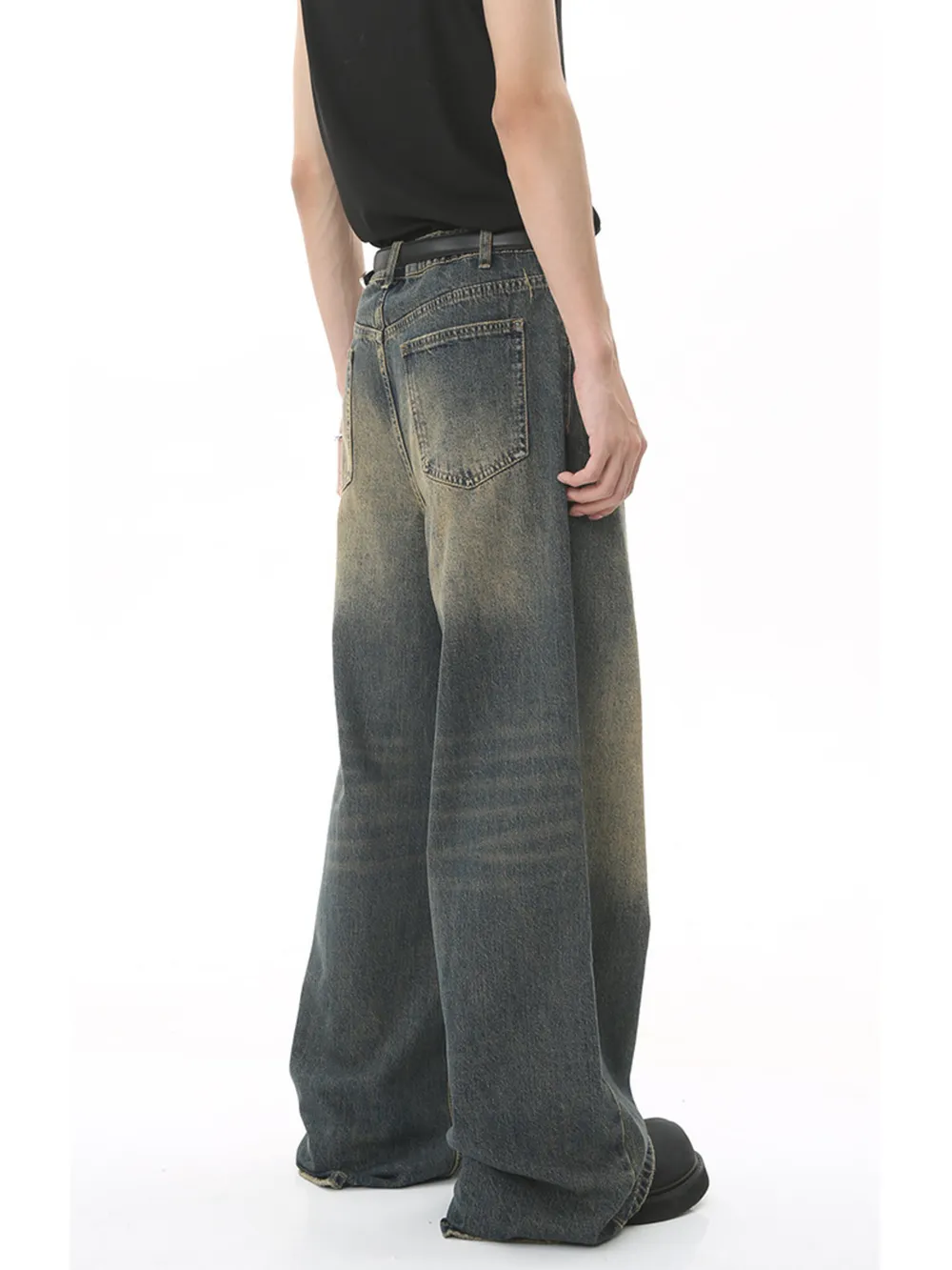 Men's Full Size Vintage Wash Wide Leg Jeans Plus Size, image 10