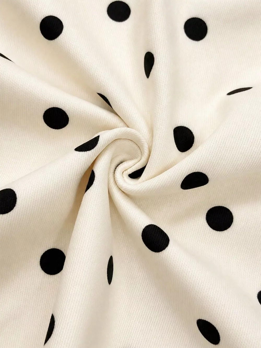 Polka Dot Half Zip Cropped Sweatshirt, image 10