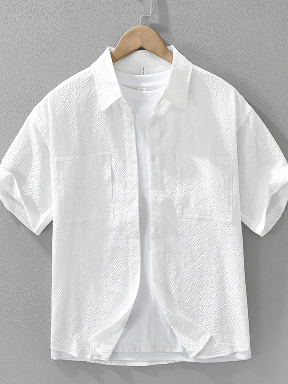 Men's Plus Size Button Up Short Sleeve Shirt, image 4