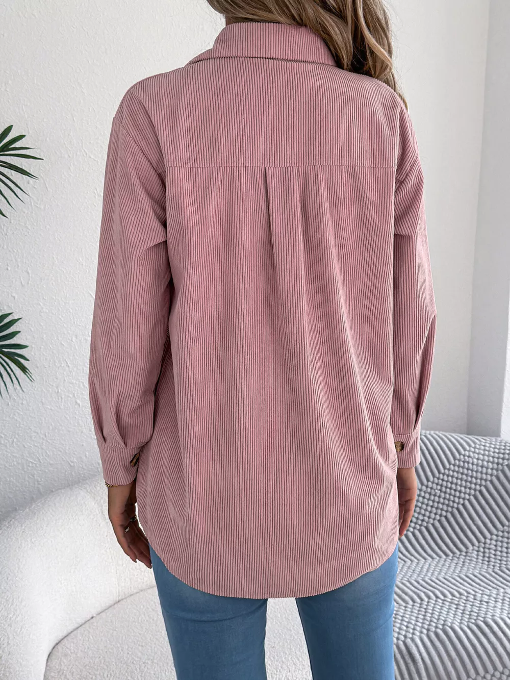 Casual Corduroy Button-Up Shacket, image 15