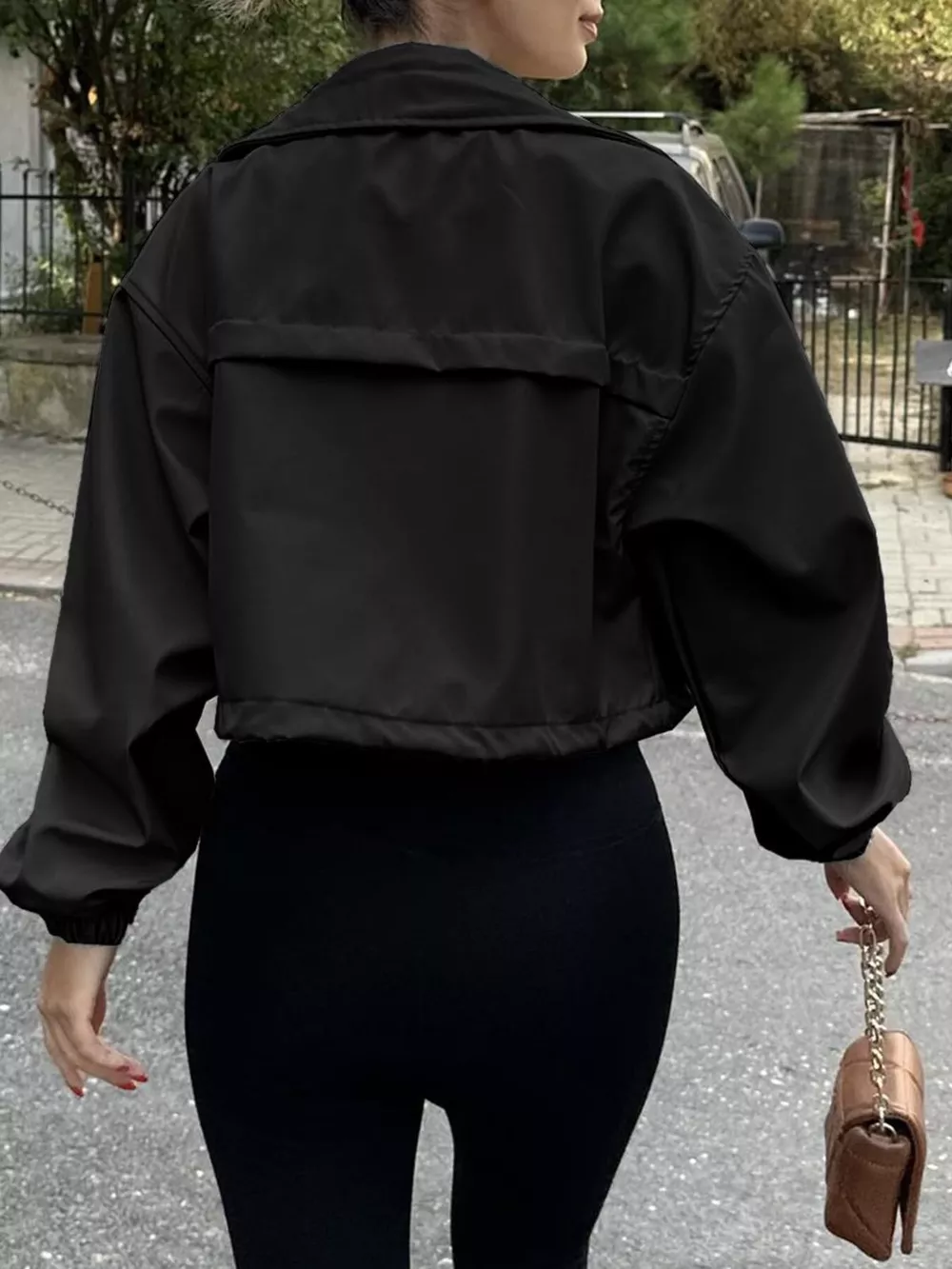 Drawstring Hem Zip Up Jacket, image 7