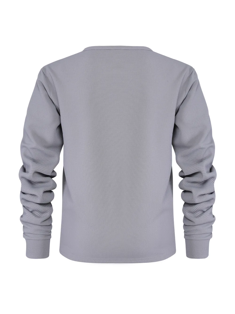 Men's Plus Size Waffle Knit Long Sleeve T-Shirt, image 4