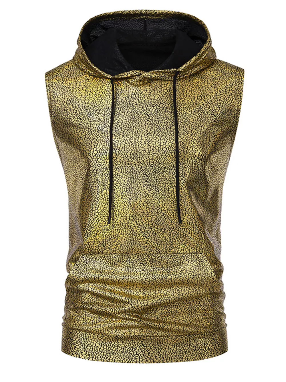 Men's Drawstring Sleeveless Hooded Top, image 7
