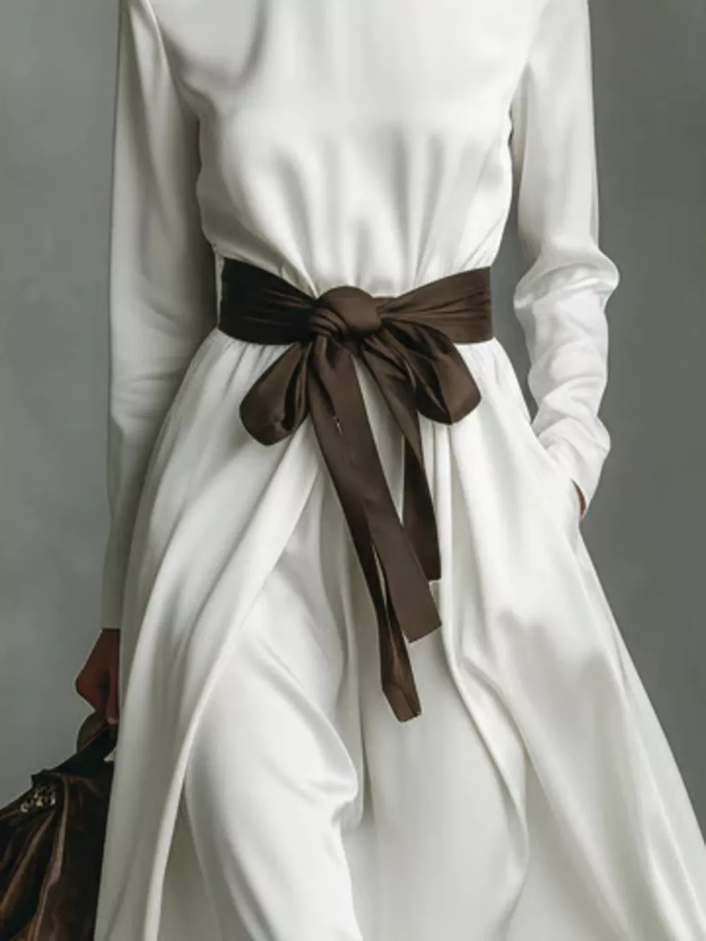 Turtleneck Tie Waist Midi Dress, image 3