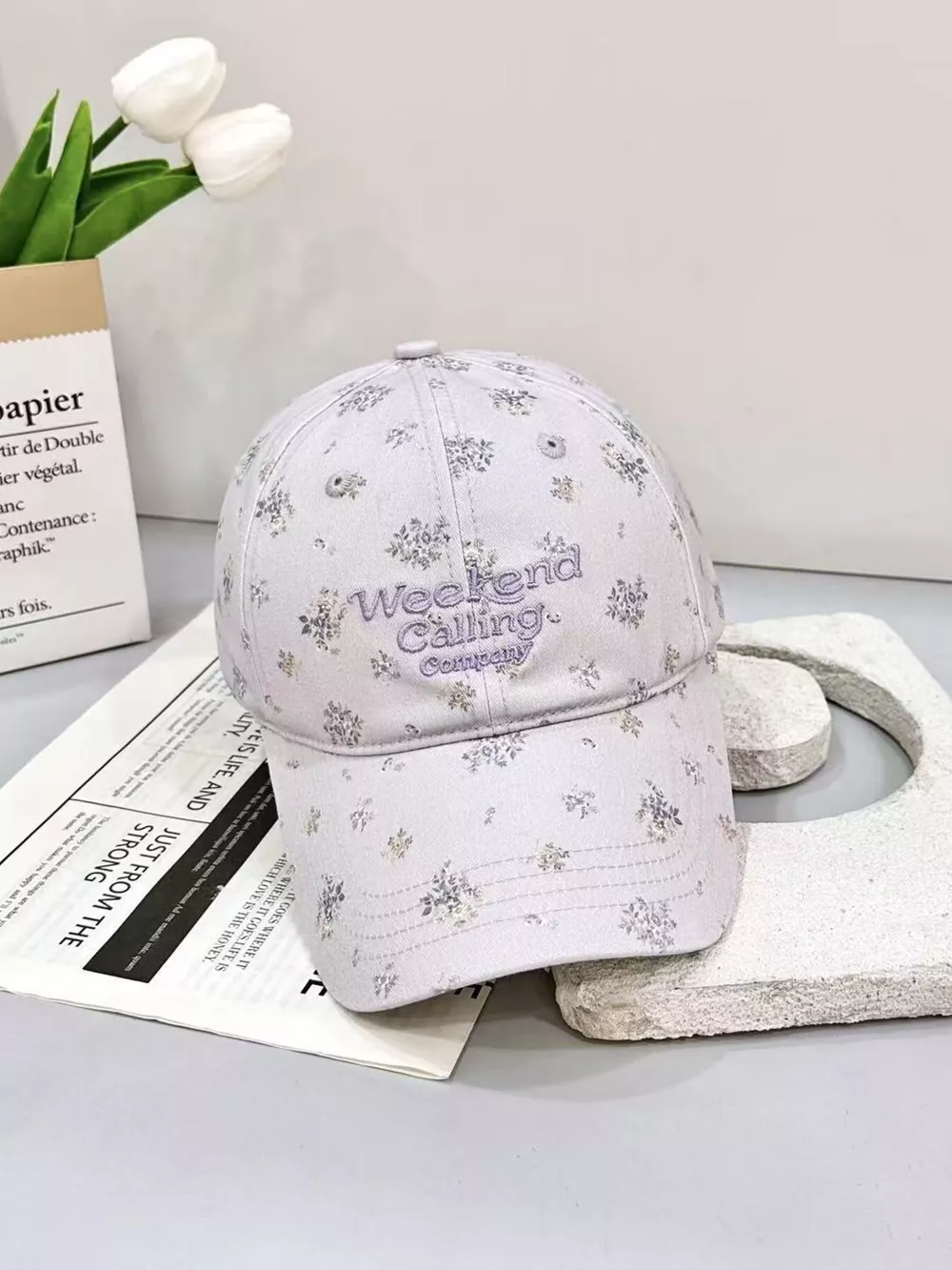 Floral Embroidered Baseball Cap, image 3