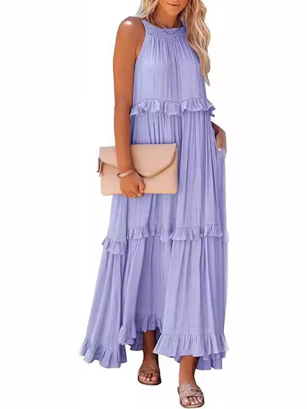Ruffled Tiered Sleeveless Maxi Dress, image 18