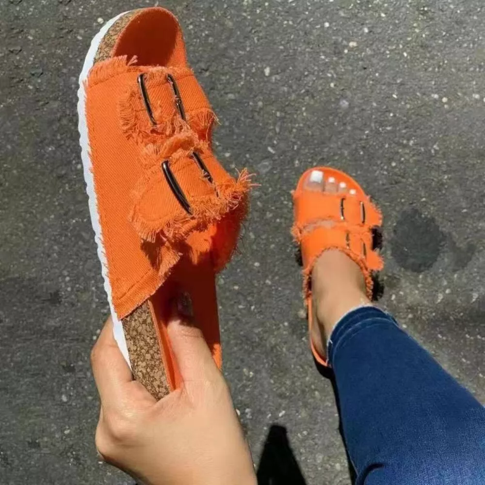 Frayed Edge Buckle Sandals, image 11