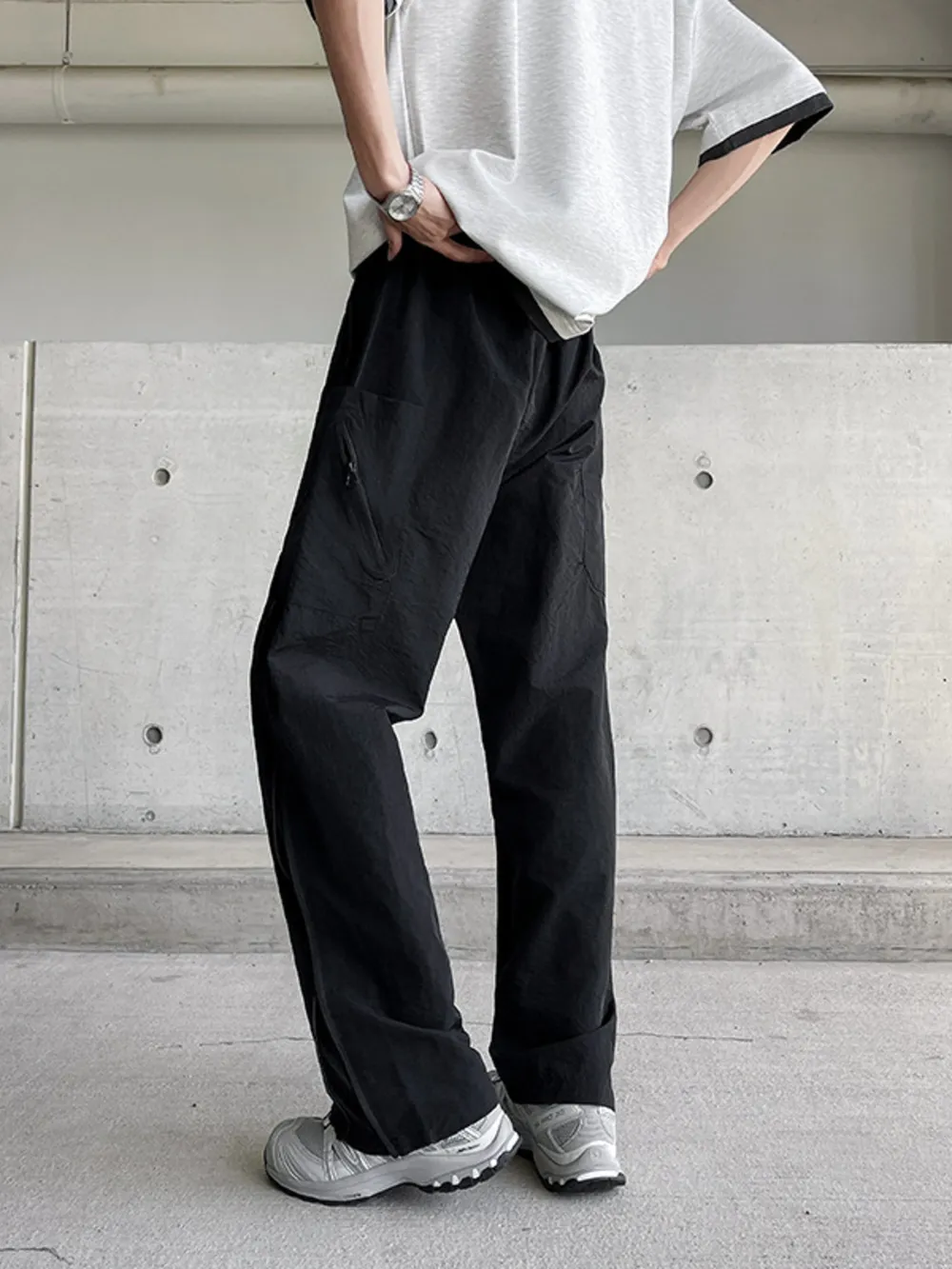 Men's Plus Size Casual Drawstring Wide Leg Pants, image 4