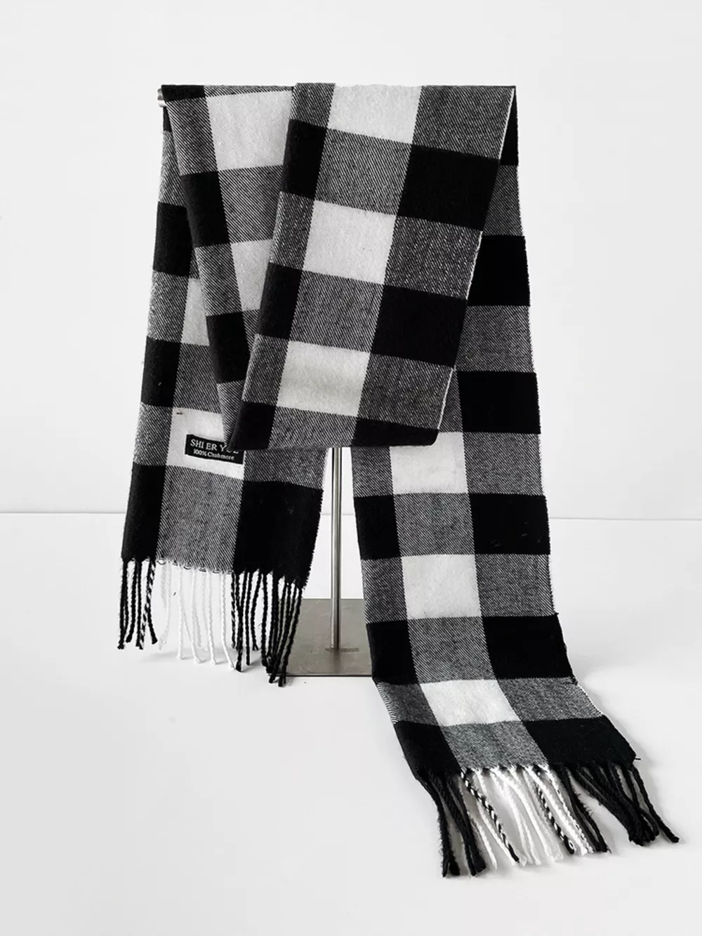 Classic Plaid Fringe Scarf, image 2