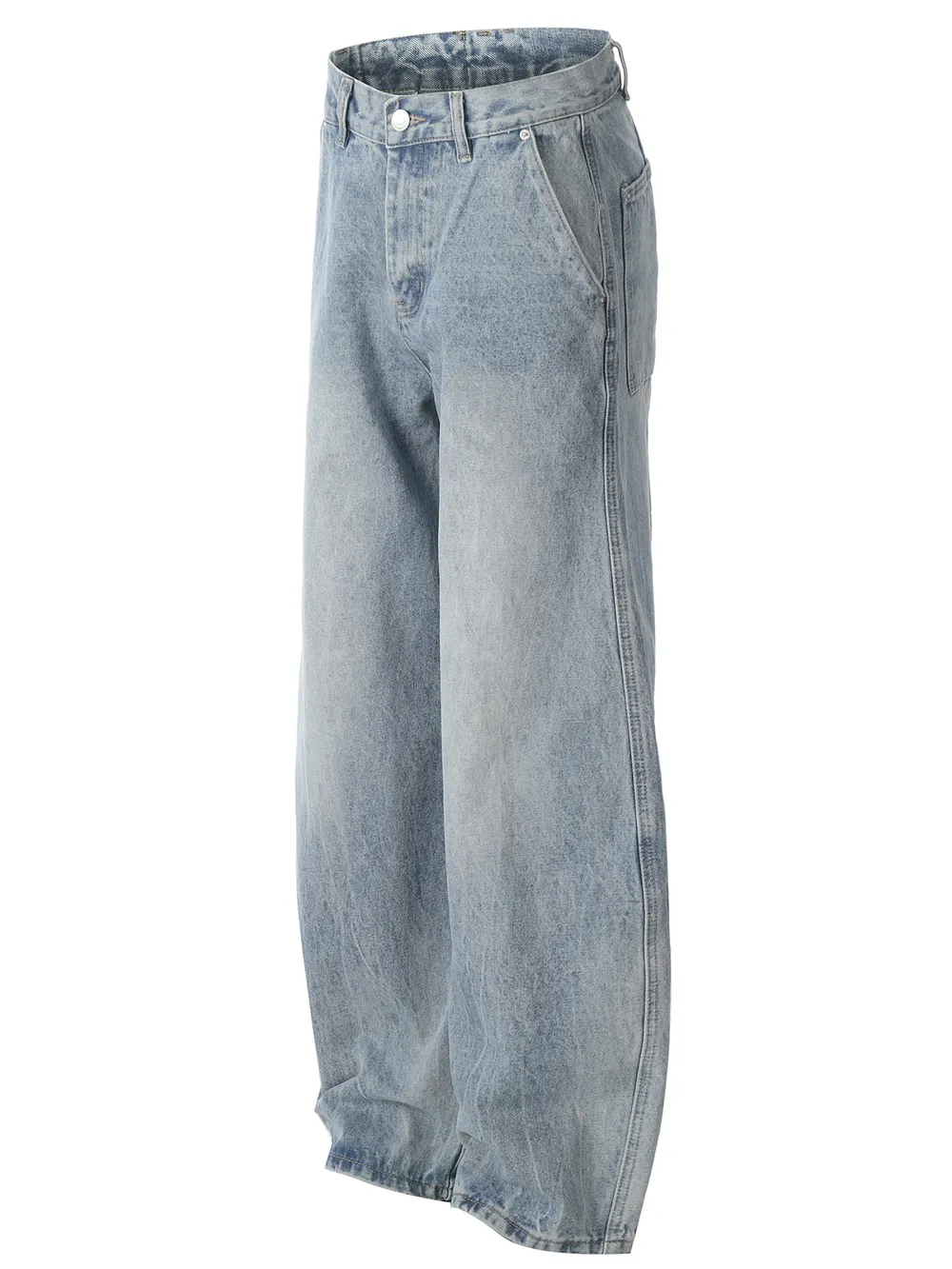Men's Washed Wide Leg Baggy Jeans, image 2