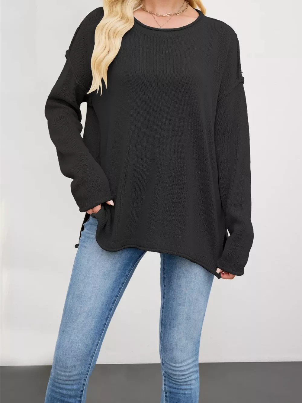 Casual Loose-Fit Crew Neck Sweater, image 6