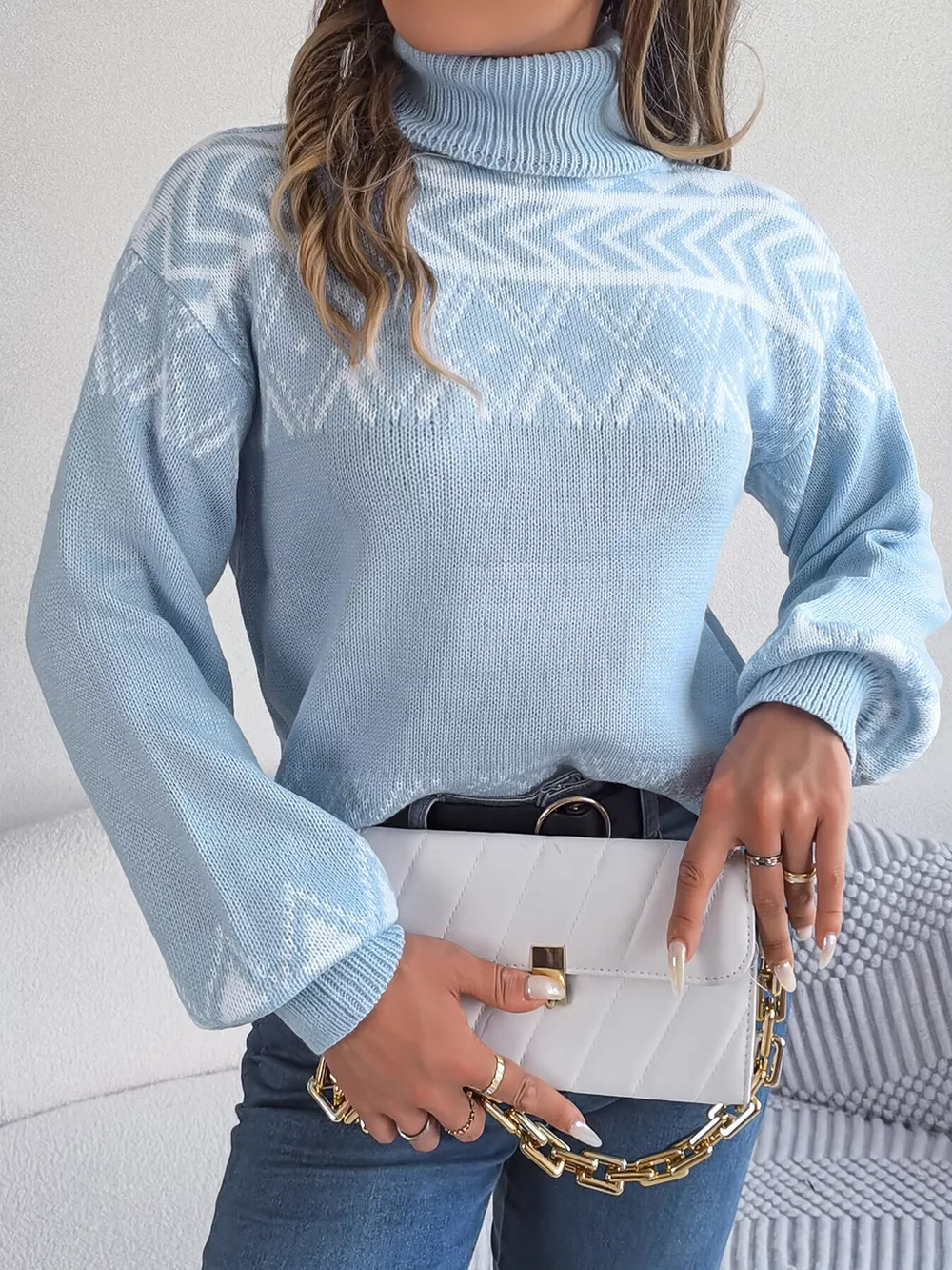 Turtleneck Dropped Shoulder Sweater, image 12