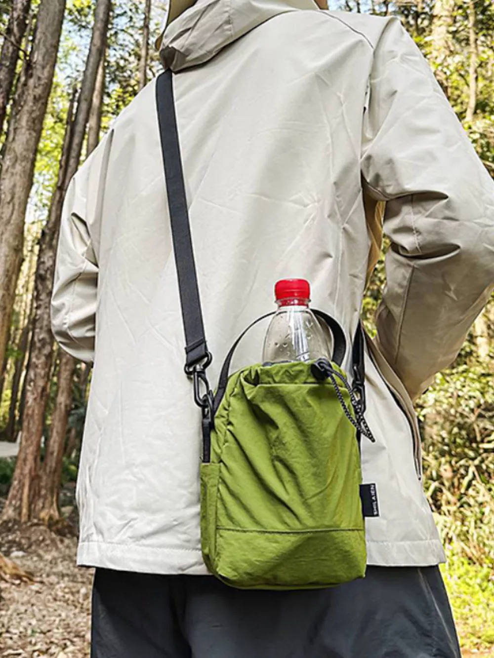Drawstring Closure Lightweight Shoulder Bag, image 4