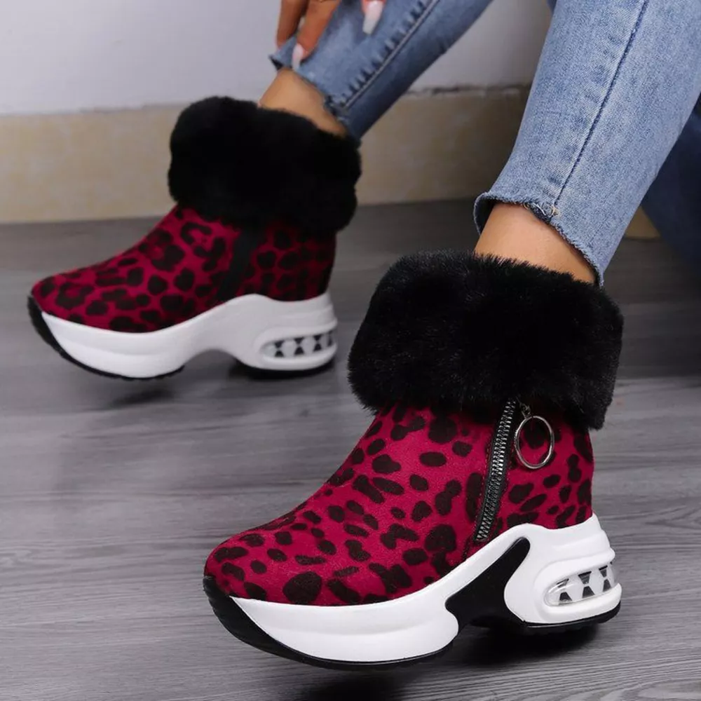 Fuzzy Side Zipper Platform Ankle Boots, image 18