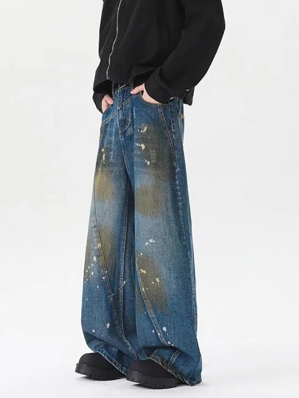 Men's Plus Size Wide Leg Jeans, image 3
