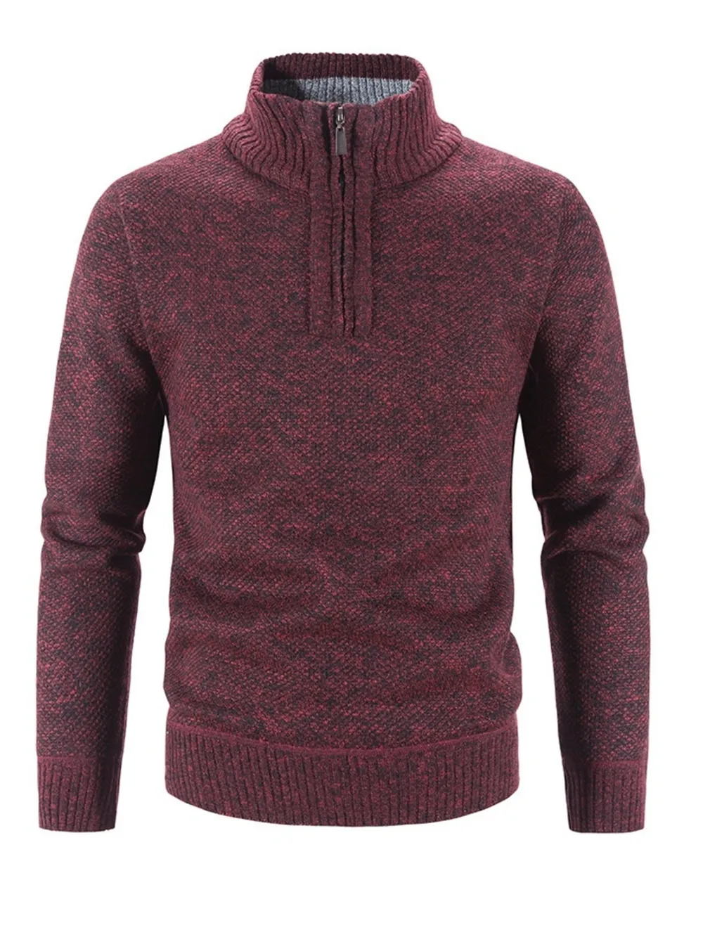 Men's Plus Size Quarter Zip Long Sleeve Sweater, image 10