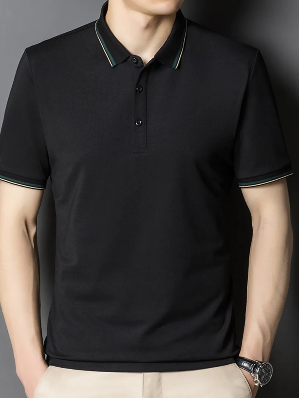 Men's Plus Size Button Detail Short Sleeve Polo