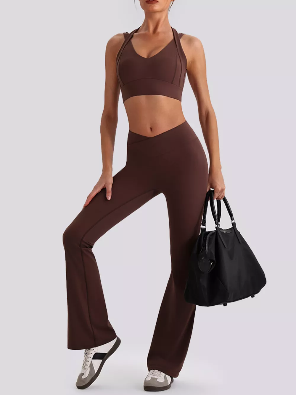 Seamless Criss-Cross V-Neck Tank and Leggings Active Set, image 9