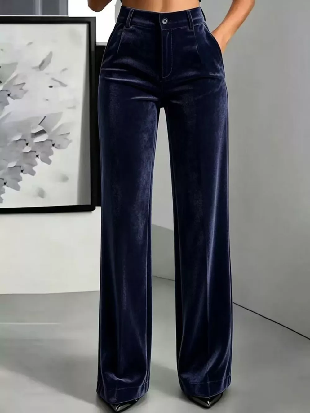 Full Size High-Waisted Velvet Pants Plus Size, image 7