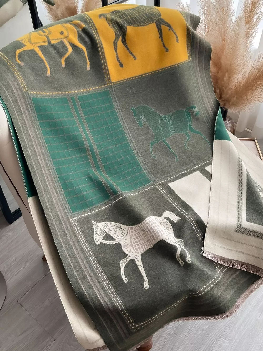 Equestrian Print Warm Scarf, image 4
