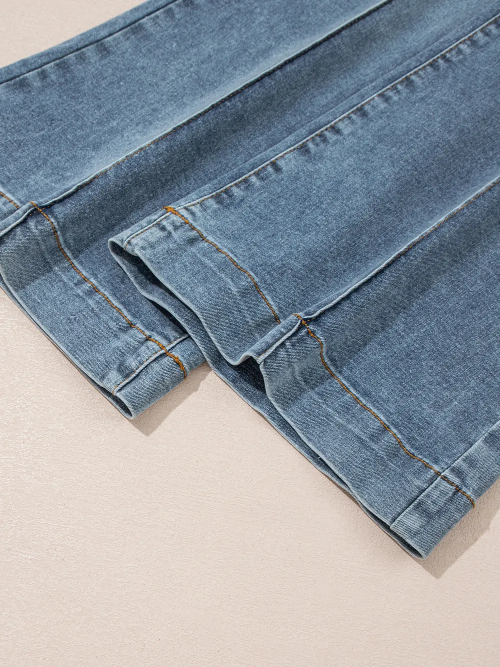 High-Waisted Flare Jeans with Seam Detail, image 3